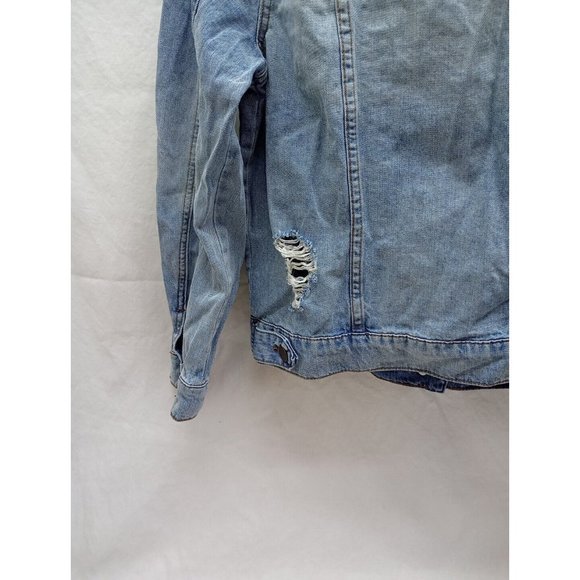 KUT From The Kloth AMELIA Distressed Denim Jean Jacket Size Medium - Picture 9 of 15